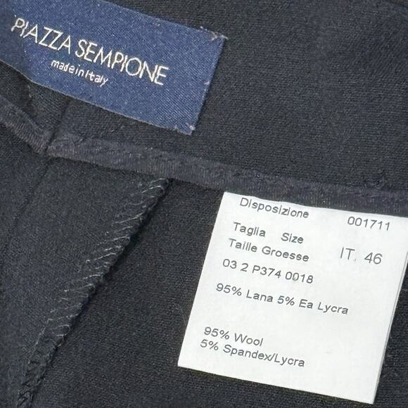 Piazza Sempione Italy Black Wool Marilyn Wide Leg Women 46 IT/US Size 10 Pants - Picture 3 of 10